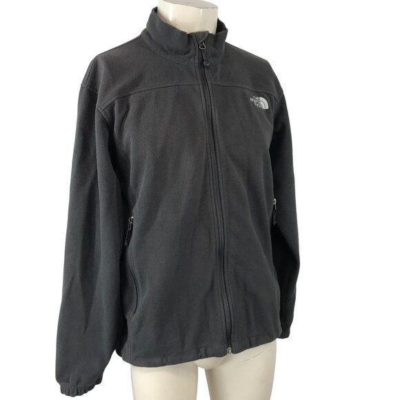 THE NORTH FACE ~ MENS LARGE ~ GRAY FLEECE FULL ZIP JACKET COAT WINDWALL - Picture 1 of 7